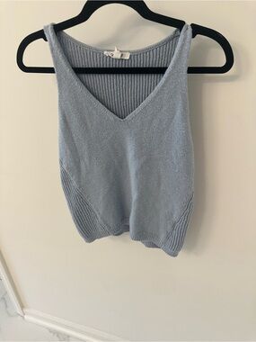 Splendid Light Blue Knit V-Neck Tank Top
